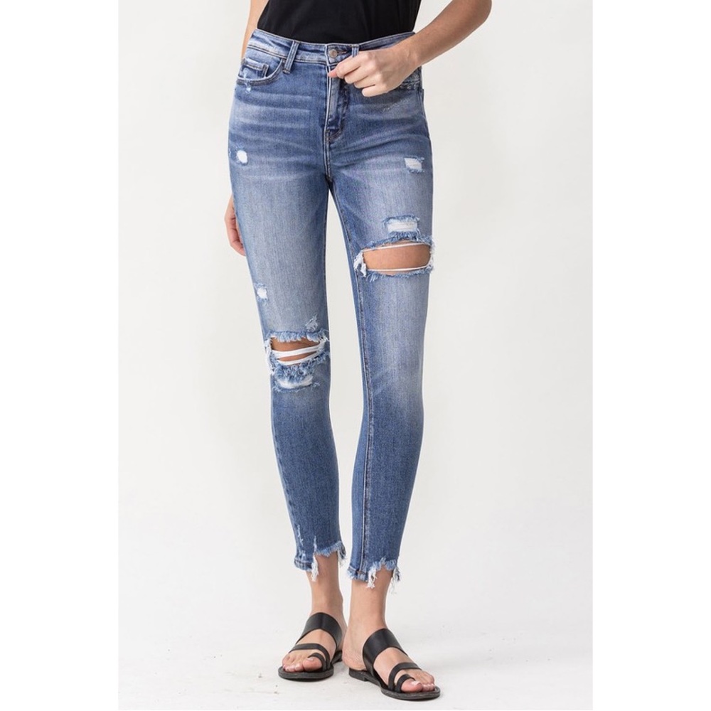 NWT Lovervet Juliana Full Size High Rise Distressed Skinny Jeans